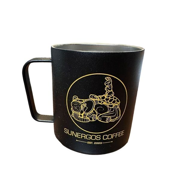 Sunergos Coffee est 2003 black yellow mug - Picture 1 of 5